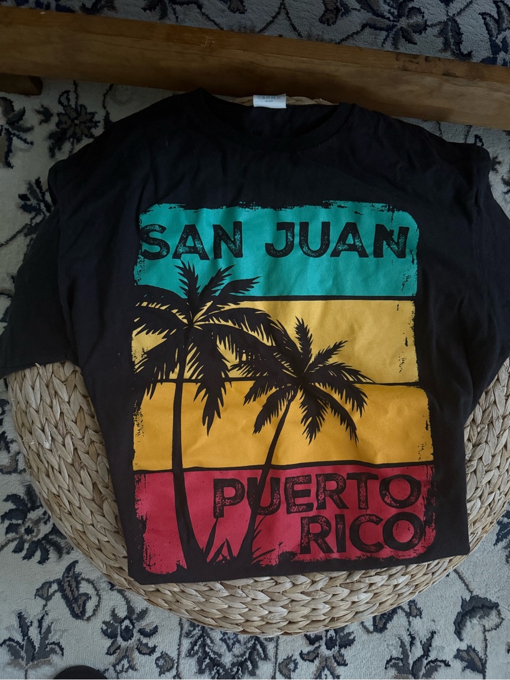 Delta Pro Weight Tag Tee - Puerto Rico Black with Teal and Red Logo
